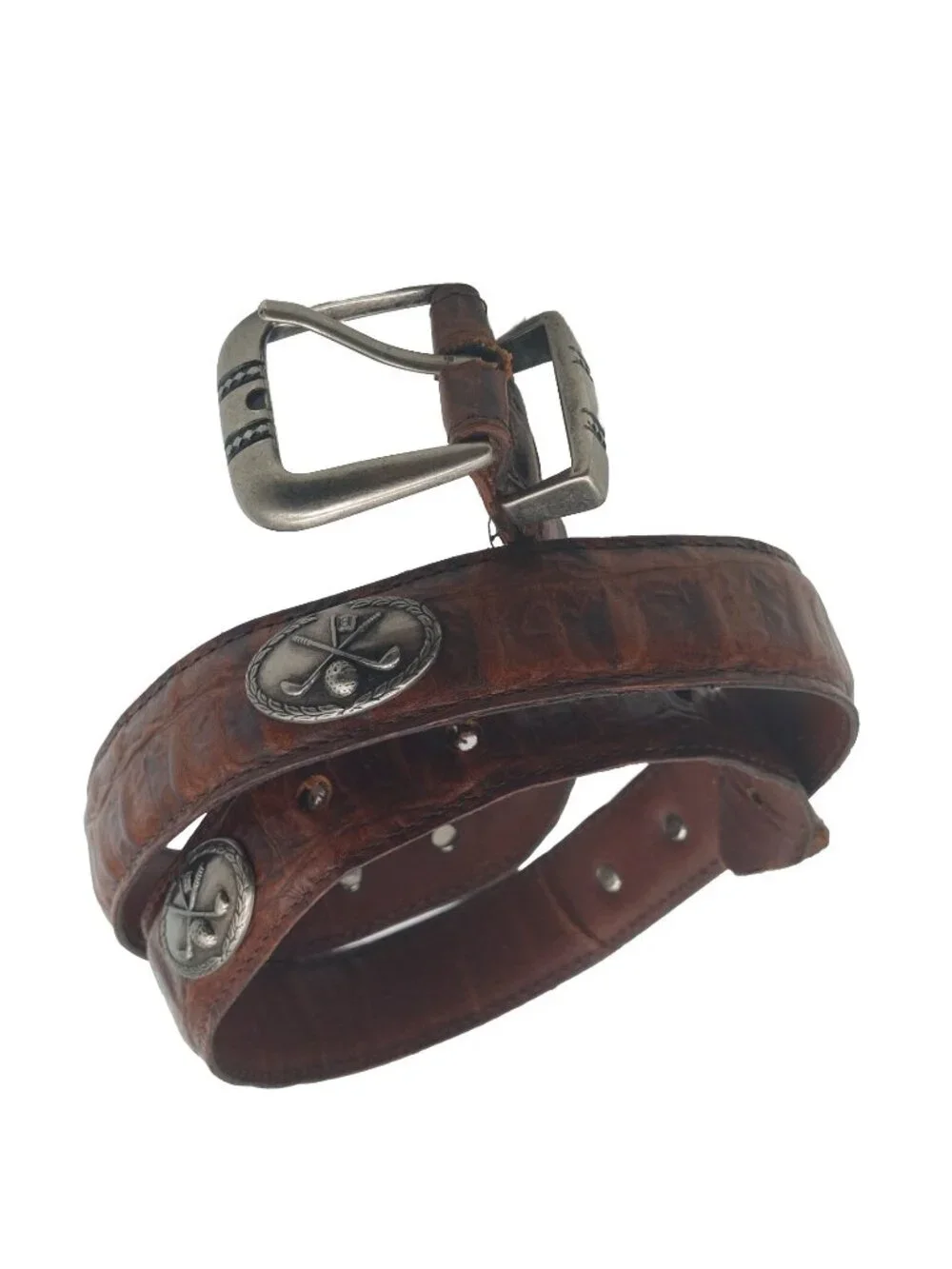 Golf Classic Brown Imported Italian Leather Golf Belt Size 42